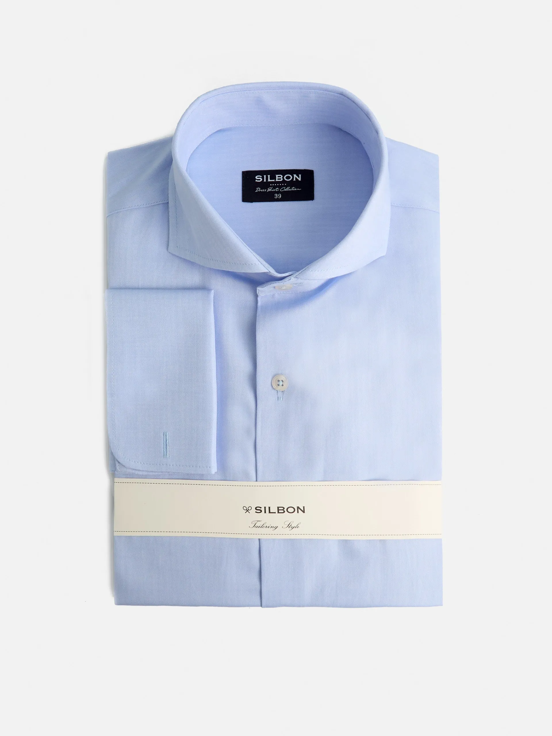 Silbon Formal Y Etiqueta·Camisas De Vestir-Camisa vestir espiga puño doble Celeste