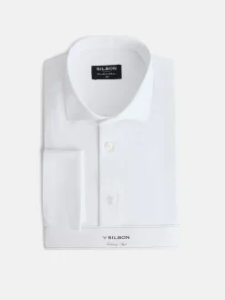 Silbon Formal Y Etiqueta·Camisas De Vestir-Camisa vestir espiga puño doble blanca Blanco