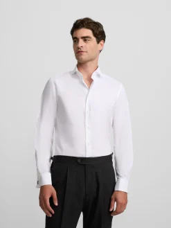 Silbon Formal Y Etiqueta·Camisas De Vestir-Camisa vestir espiga puño doble blanca Blanco