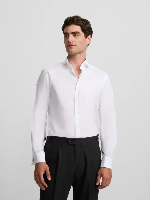 Silbon Formal Y Etiqueta·Camisas De Vestir-Camisa vestir espiga puño doble blanca Blanco