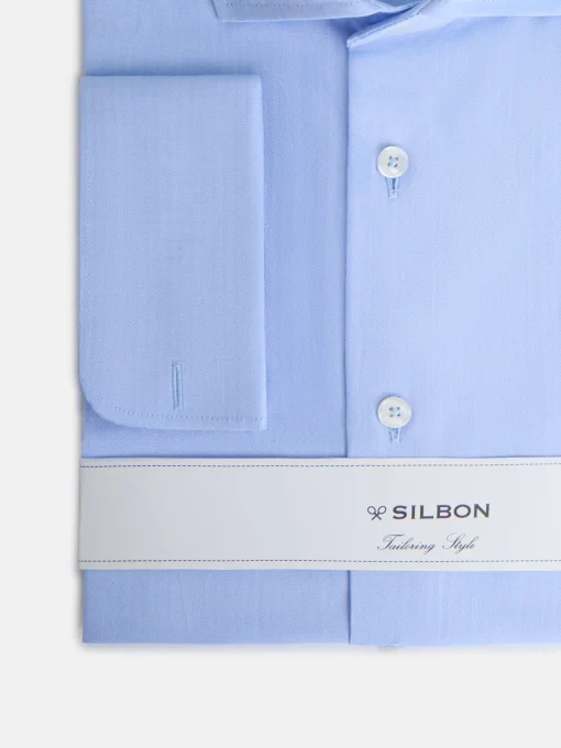 Silbon Formal Y Etiqueta·Camisas De Vestir-Camisa vestir espiga puño doble Celeste