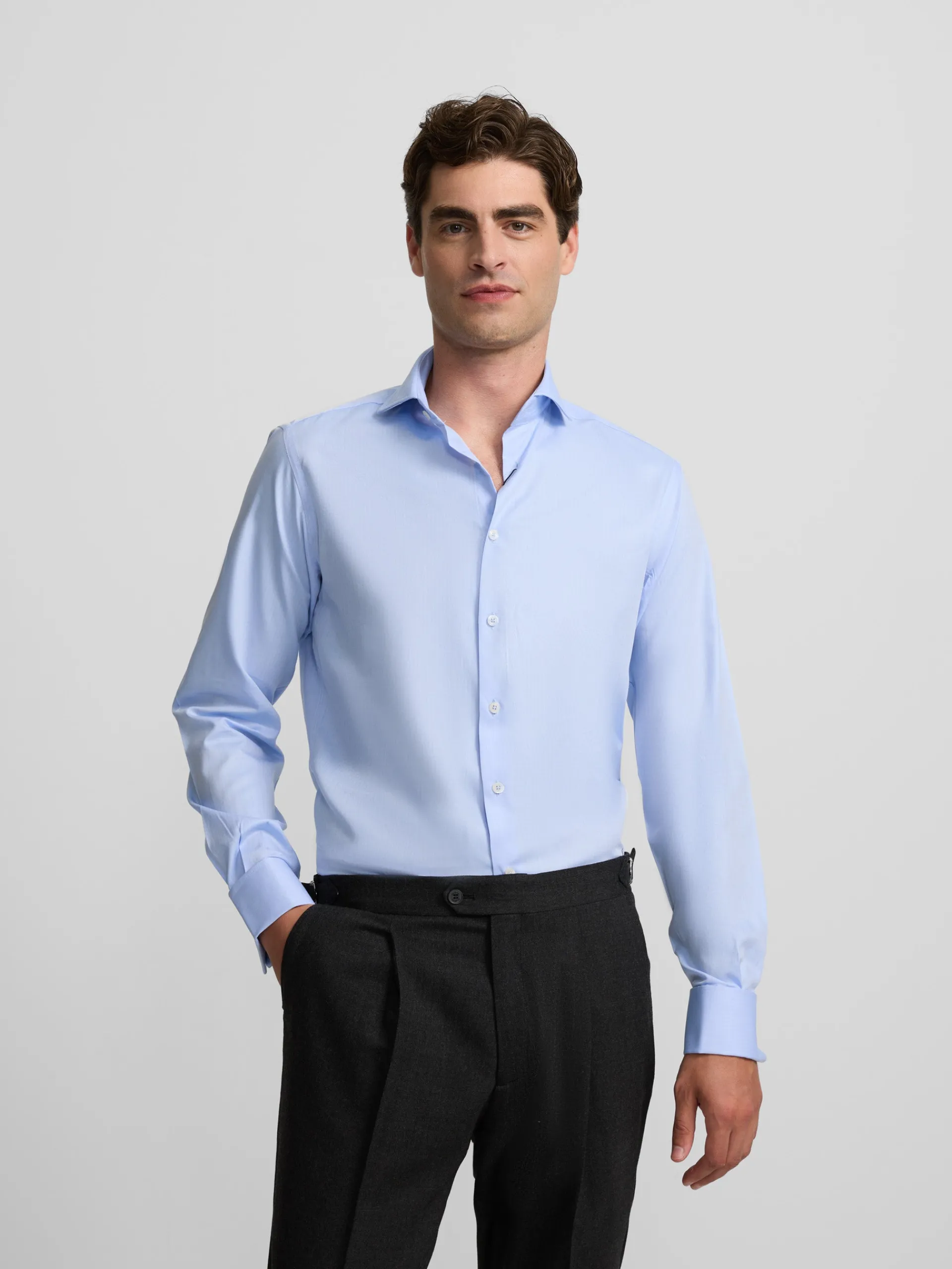 Silbon Formal Y Etiqueta·Camisas De Vestir-Camisa vestir espiga puño doble Celeste