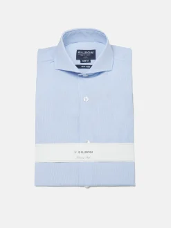 Silbon Formal Y Etiqueta·Camisas De Vestir-Camisa vestir mini rayas puño simple Celeste