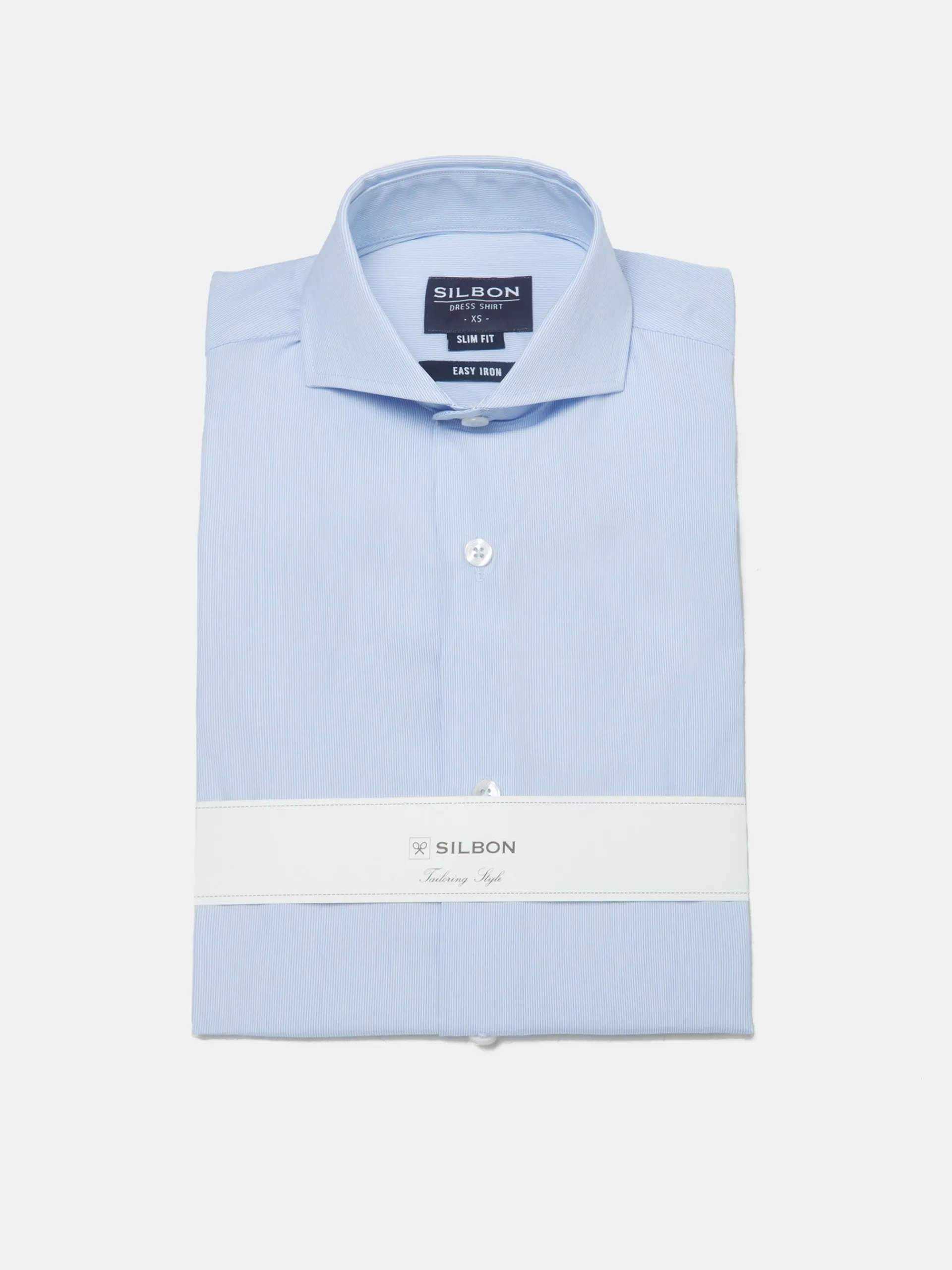 Silbon Formal Y Etiqueta·Camisas De Vestir-Camisa vestir mini rayas puño simple Celeste