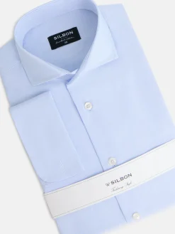 Silbon Formal Y Etiqueta·Camisas De Vestir-Camisa vestir mini rayas puño doble Celeste
