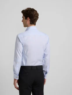 Silbon Formal Y Etiqueta·Camisas De Vestir-Camisa vestir mini rayas puño doble Celeste
