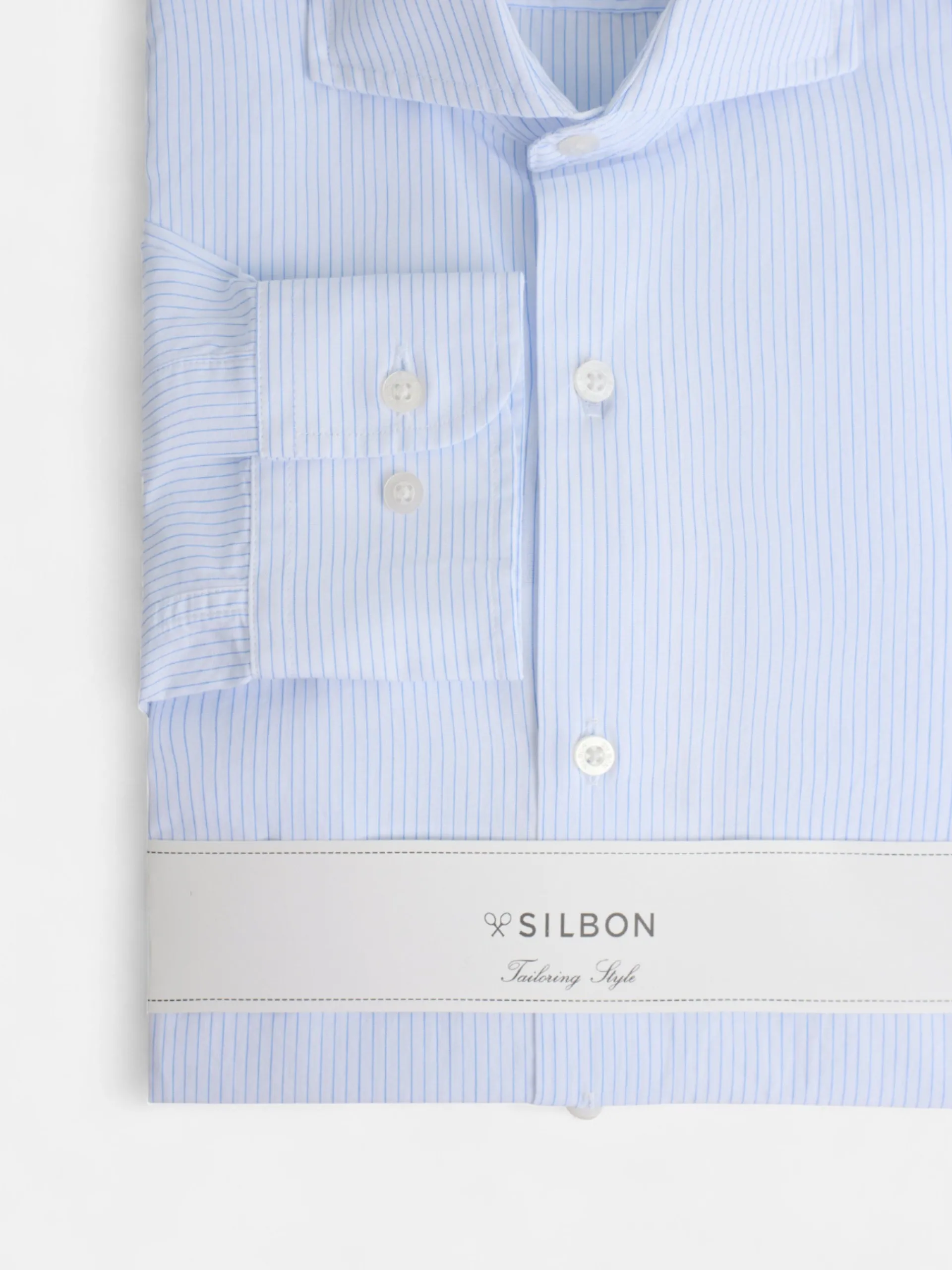 Silbon Formal Y Etiqueta·Camisas De Vestir-Camisa vestir raya media Celeste