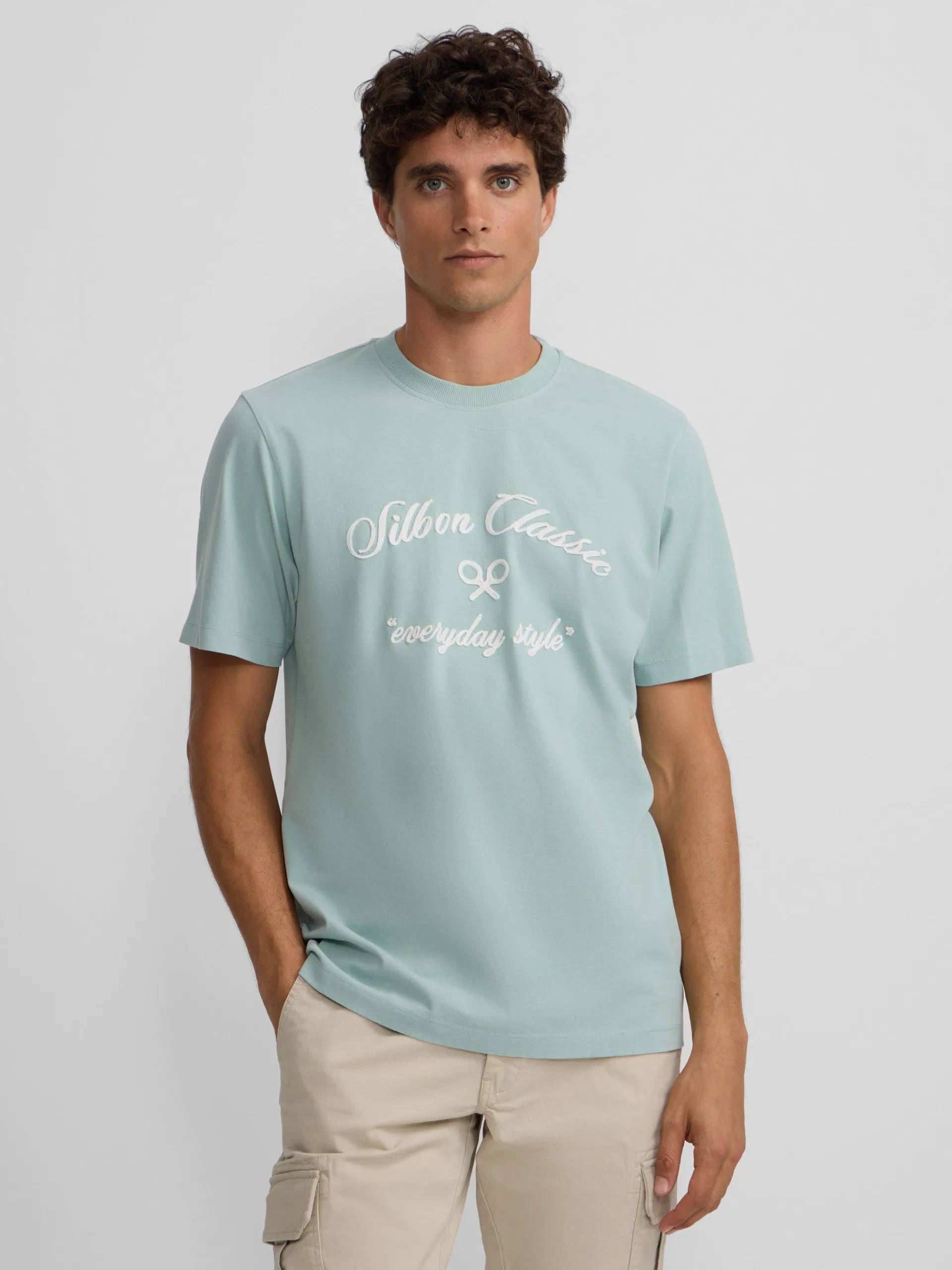 Silbon Smart Casual·Camisetas-Camiseta everyday style Verde