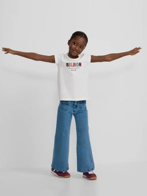 Silbon Camisetas Y Polos-Camiseta girl letras Blanca