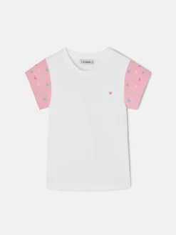 Silbon Camisetas Y Polos-Camiseta girl mangas estampadas Blanca