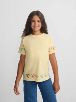 Silbon Camisetas Y Polos-Camiseta girl raquetas multicolor amarilla Amarillo