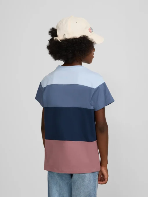 Silbon Camisetas-Camiseta kids franjas colores Azul