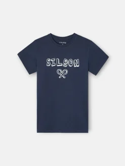 Silbon Camisetas-Camiseta kids letras multicolor azul marino Azul marino