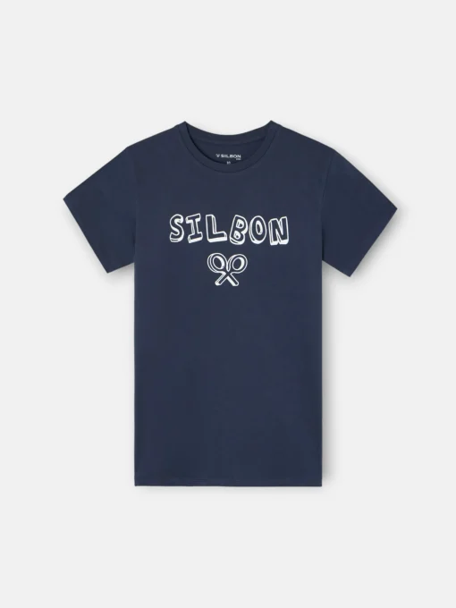 Silbon Camisetas-Camiseta kids letras multicolor azul marino Azul marino