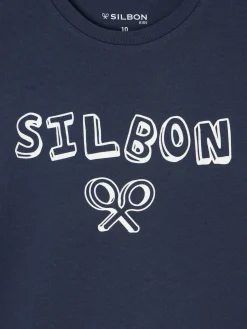 Silbon Camisetas-Camiseta kids letras multicolor azul marino Azul marino