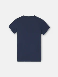 Silbon Camisetas-Camiseta kids letras multicolor azul marino Azul marino