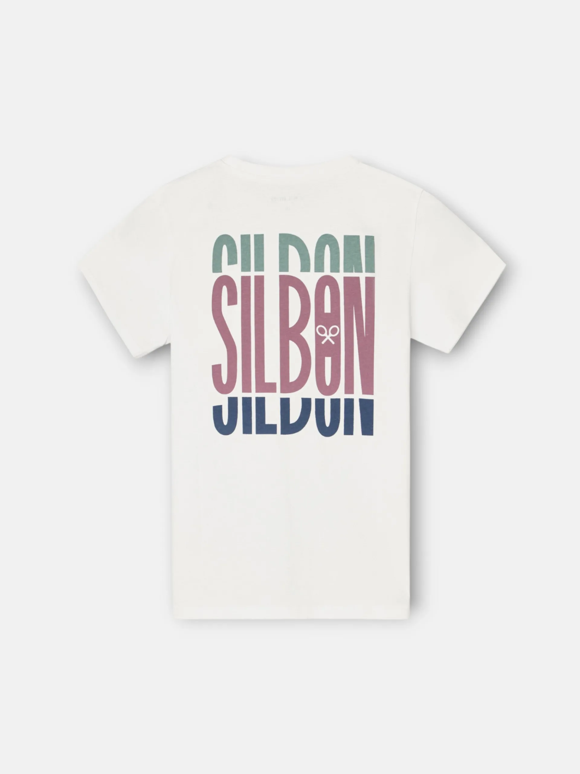 Silbon Camisetas-Camiseta kids letras tricolor blanca Blanco