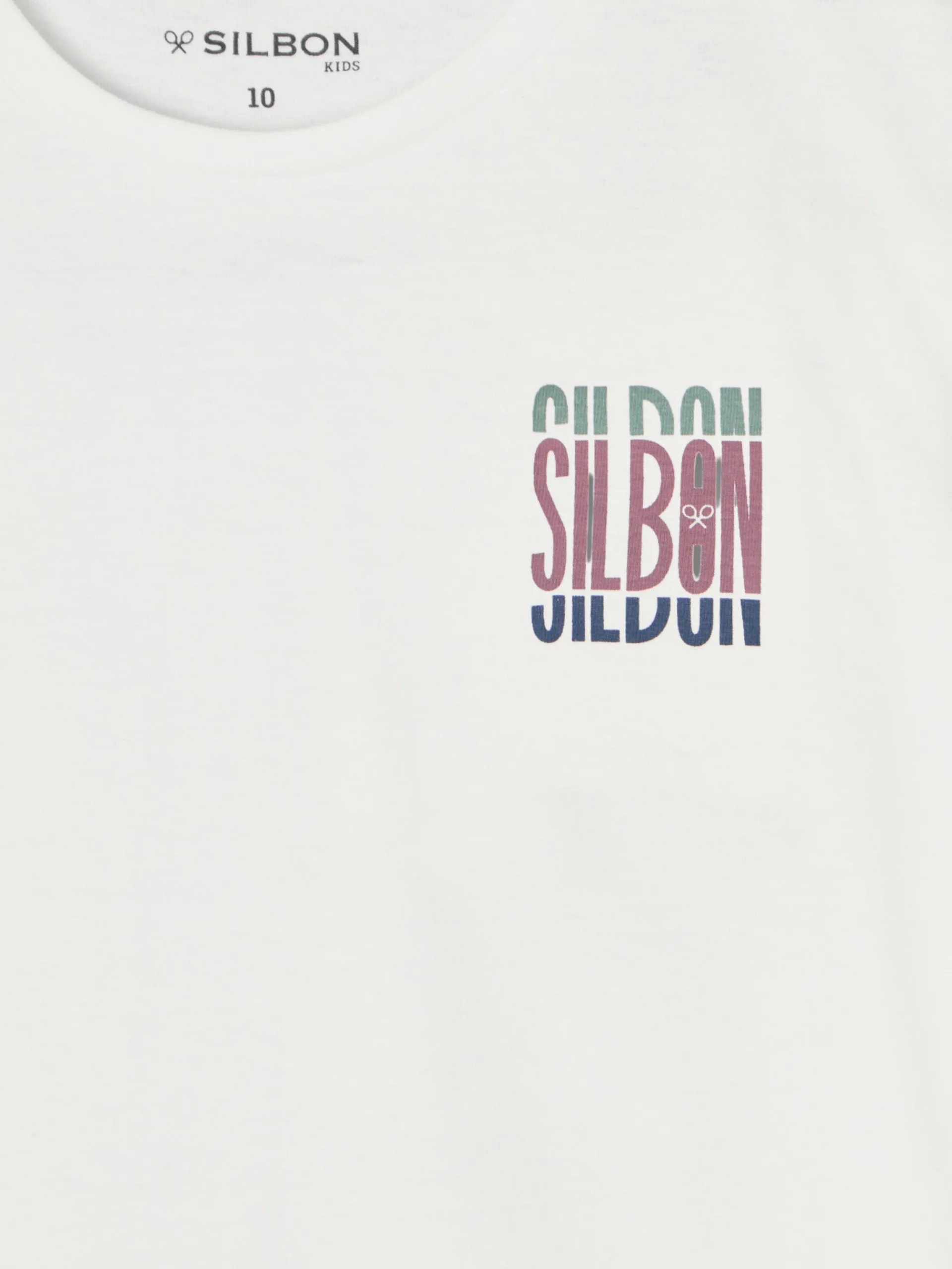 Silbon Camisetas-Camiseta kids letras tricolor blanca Blanco