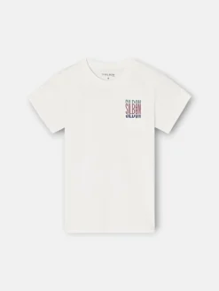 Silbon Camisetas-Camiseta kids letras tricolor blanca Blanco