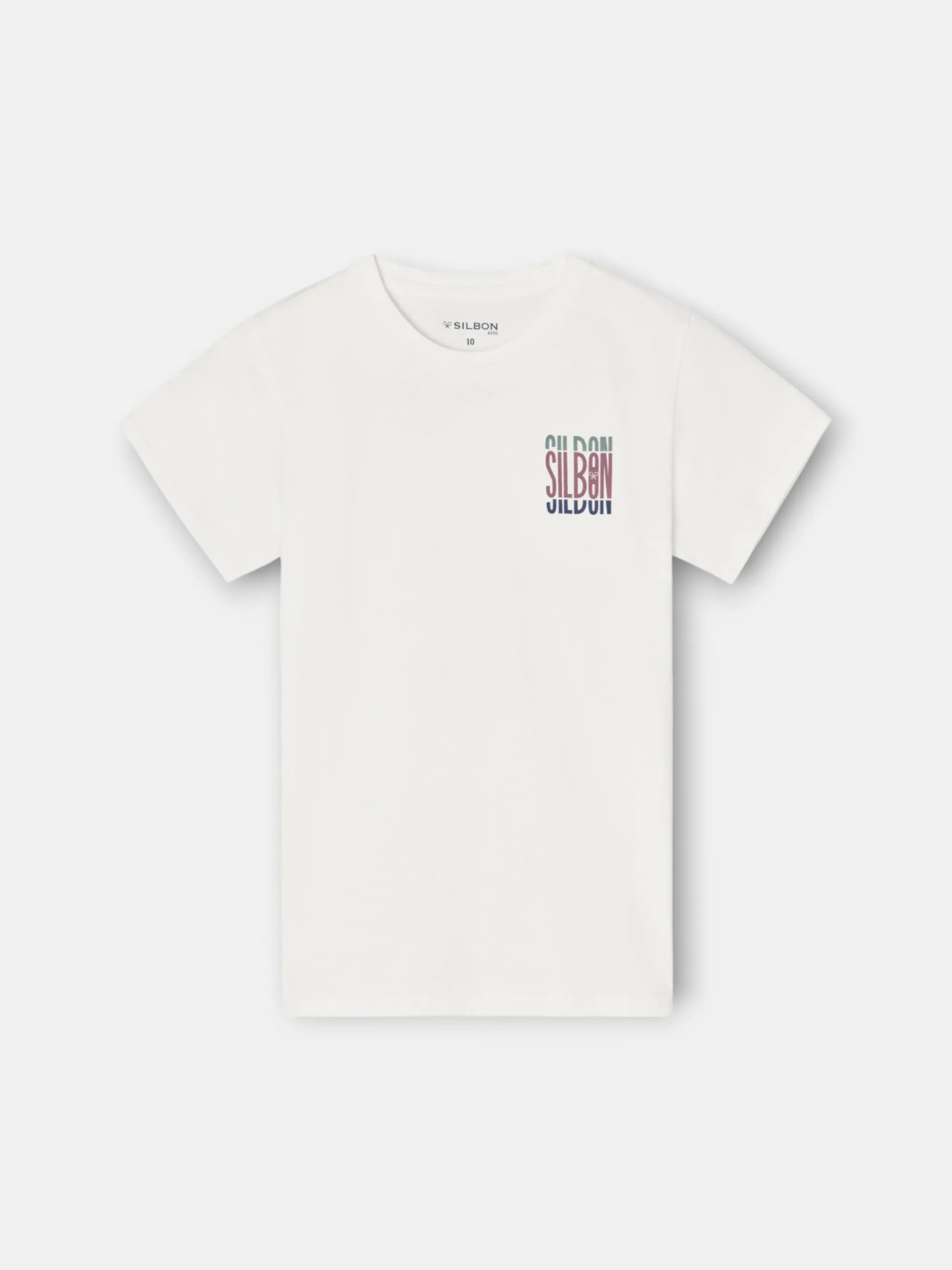 Silbon Camisetas-Camiseta kids letras tricolor blanca Blanco