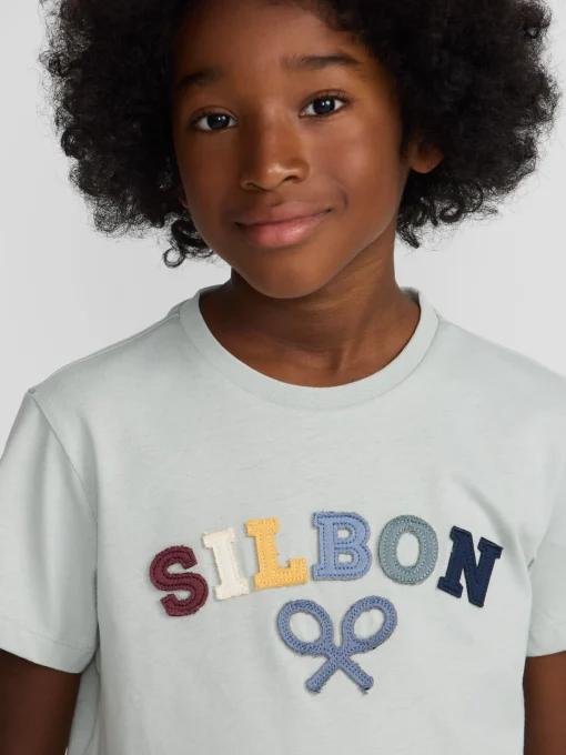 Silbon Camisetas-Camiseta kids raqueta media multicolor Verde