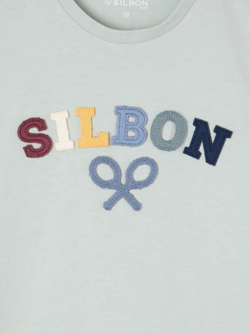 Silbon Camisetas-Camiseta kids raqueta media multicolor Verde