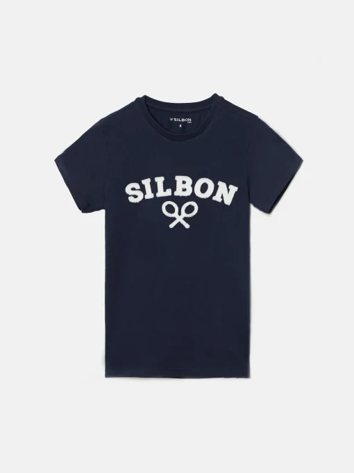 Silbon Camisetas-Camiseta kids raqueta media azul marino Azul marino