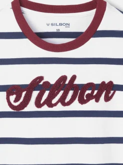 Silbon Camisetas-Camiseta kids raya marinas Azul marino
