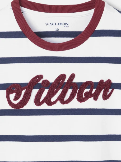 Silbon Camisetas-Camiseta kids raya marinas Azul marino