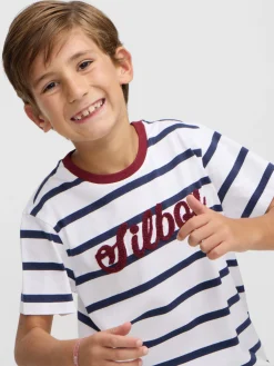 Silbon Camisetas-Camiseta kids raya marinas Azul marino