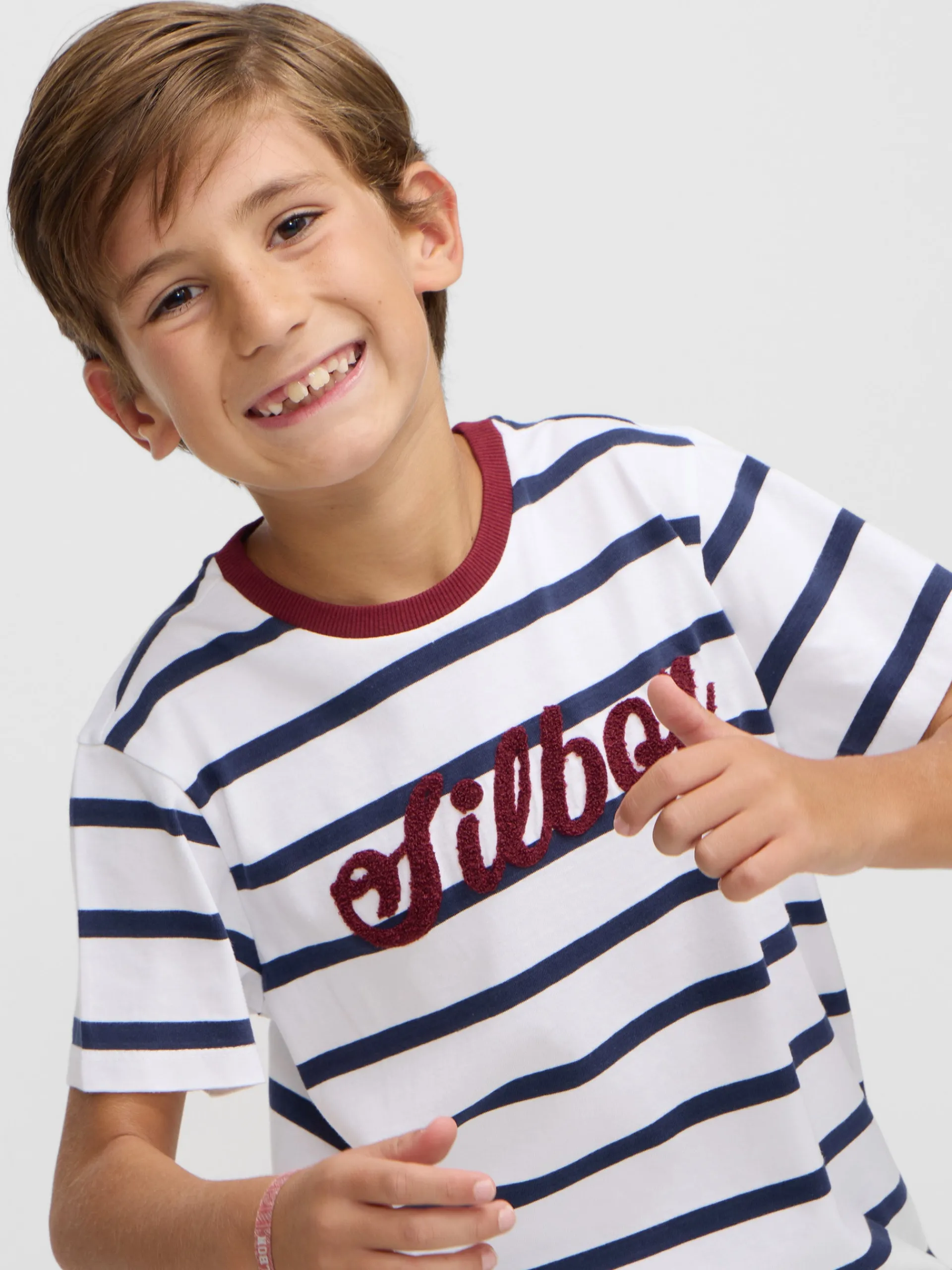 Silbon Camisetas-Camiseta kids raya marinas Azul marino