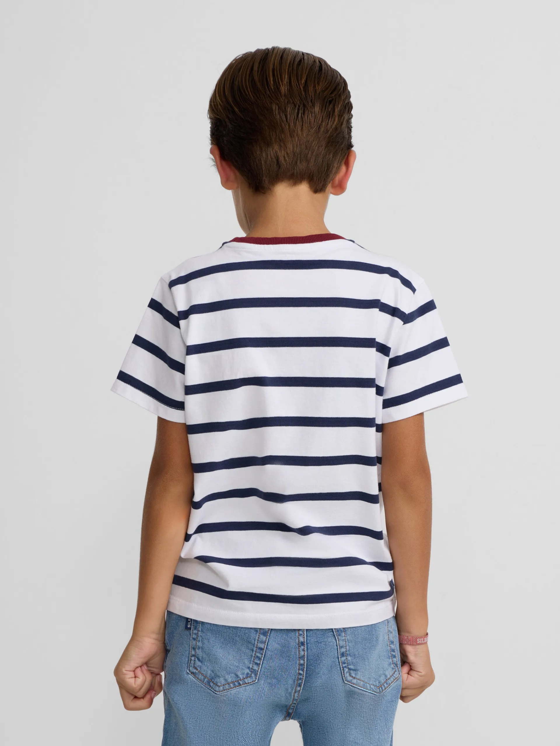 Silbon Camisetas-Camiseta kids raya marinas Azul marino