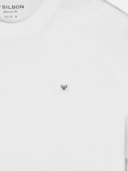 Silbon Smart Casual·Camisetas-Camiseta lisa miniparche blanca Blanco
