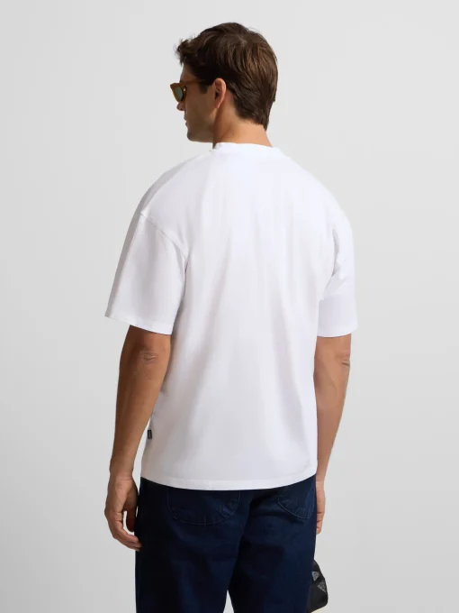 Silbon Smart Casual·Camisetas-Camiseta lisa miniparche blanca Blanco