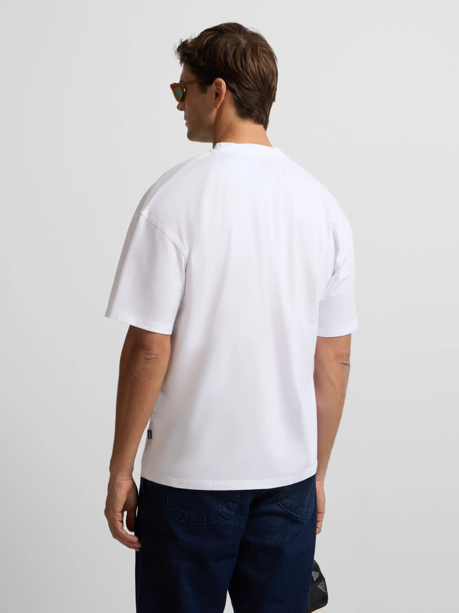 Silbon Smart Casual·Camisetas-Camiseta lisa miniparche blanca Blanco