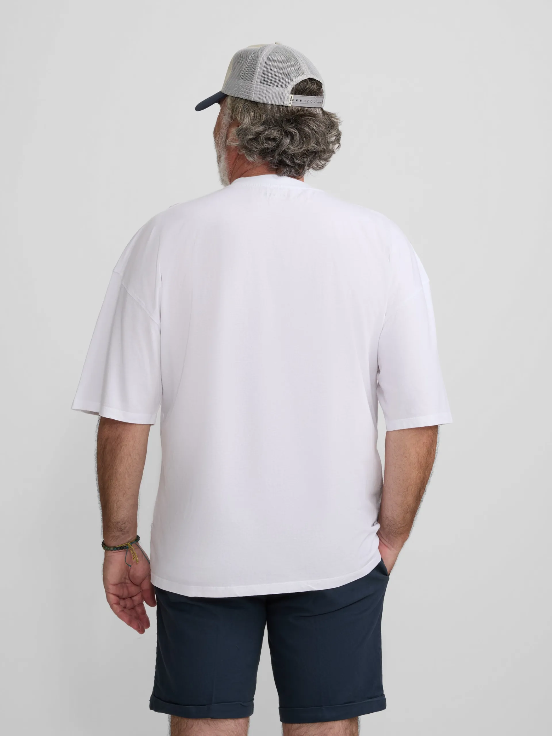 Silbon Smart Casual·Camisetas-Camiseta lisa miniparche blanca Blanco