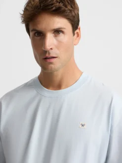 Silbon Smart Casual·Camisetas-Camiseta lisa miniparche azul claro Azul&nbsp;claro