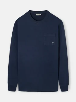 Silbon Smart Casual·Camisetas-Camiseta manga larga bolsillo azul marino Azul marino
