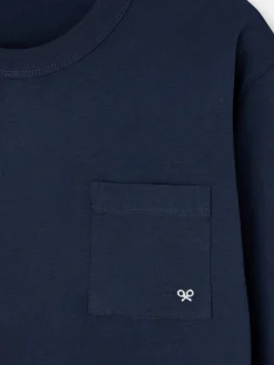 Silbon Smart Casual·Camisetas-Camiseta manga larga bolsillo azul marino Azul marino