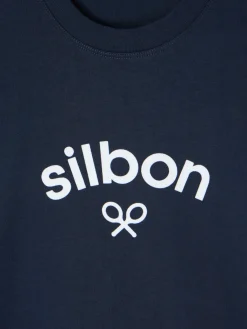 Silbon Smart Casual·Camisetas-Camiseta manga larga logo medio azul marino Azul marino
