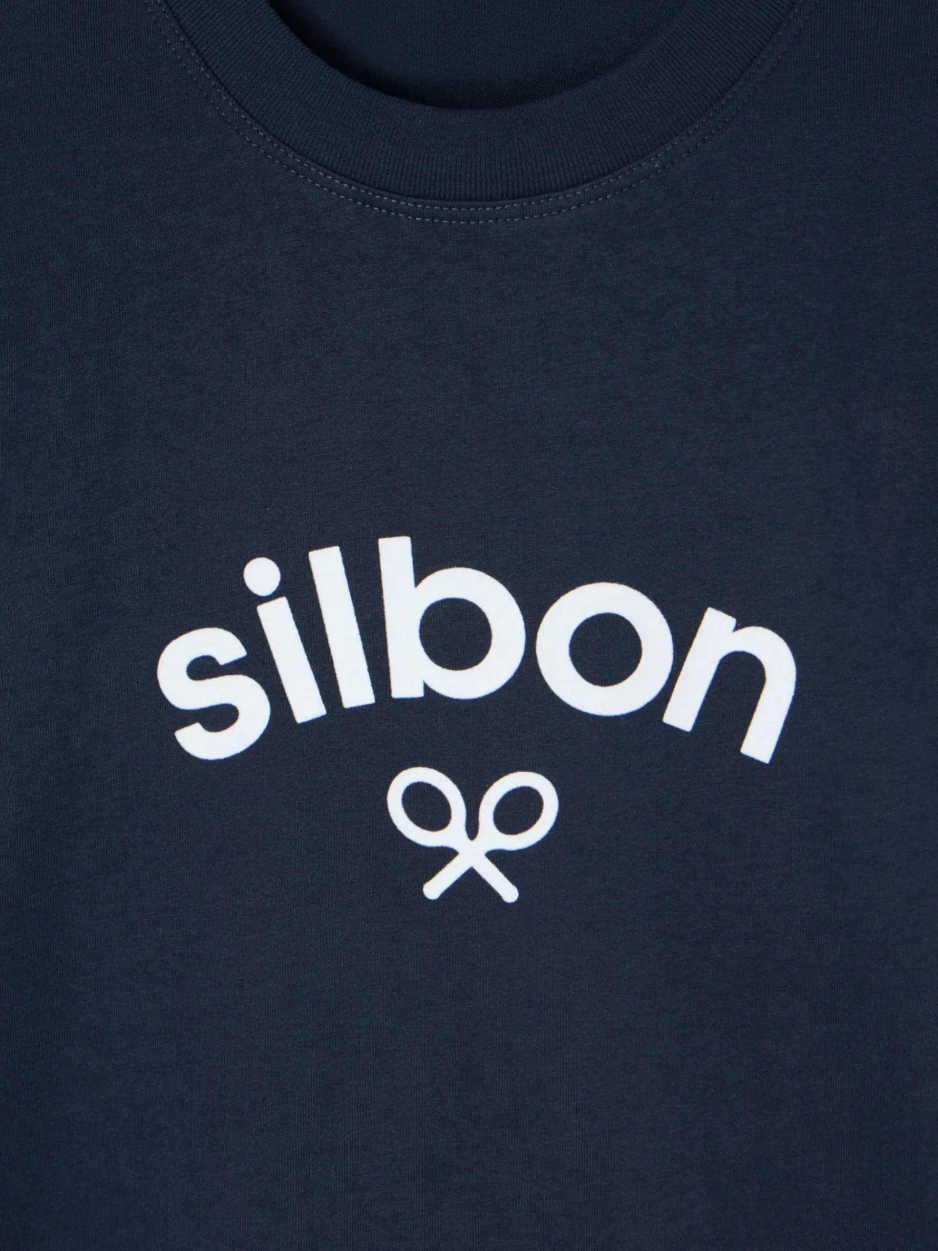 Silbon Smart Casual·Camisetas-Camiseta manga larga logo medio azul marino Azul marino