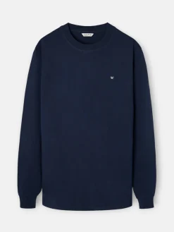 Silbon Smart Casual·Camisetas-Camiseta manga larga minilogo azul marino Azul marino