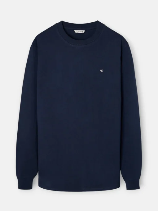 Silbon Smart Casual·Camisetas-Camiseta manga larga minilogo azul marino Azul marino