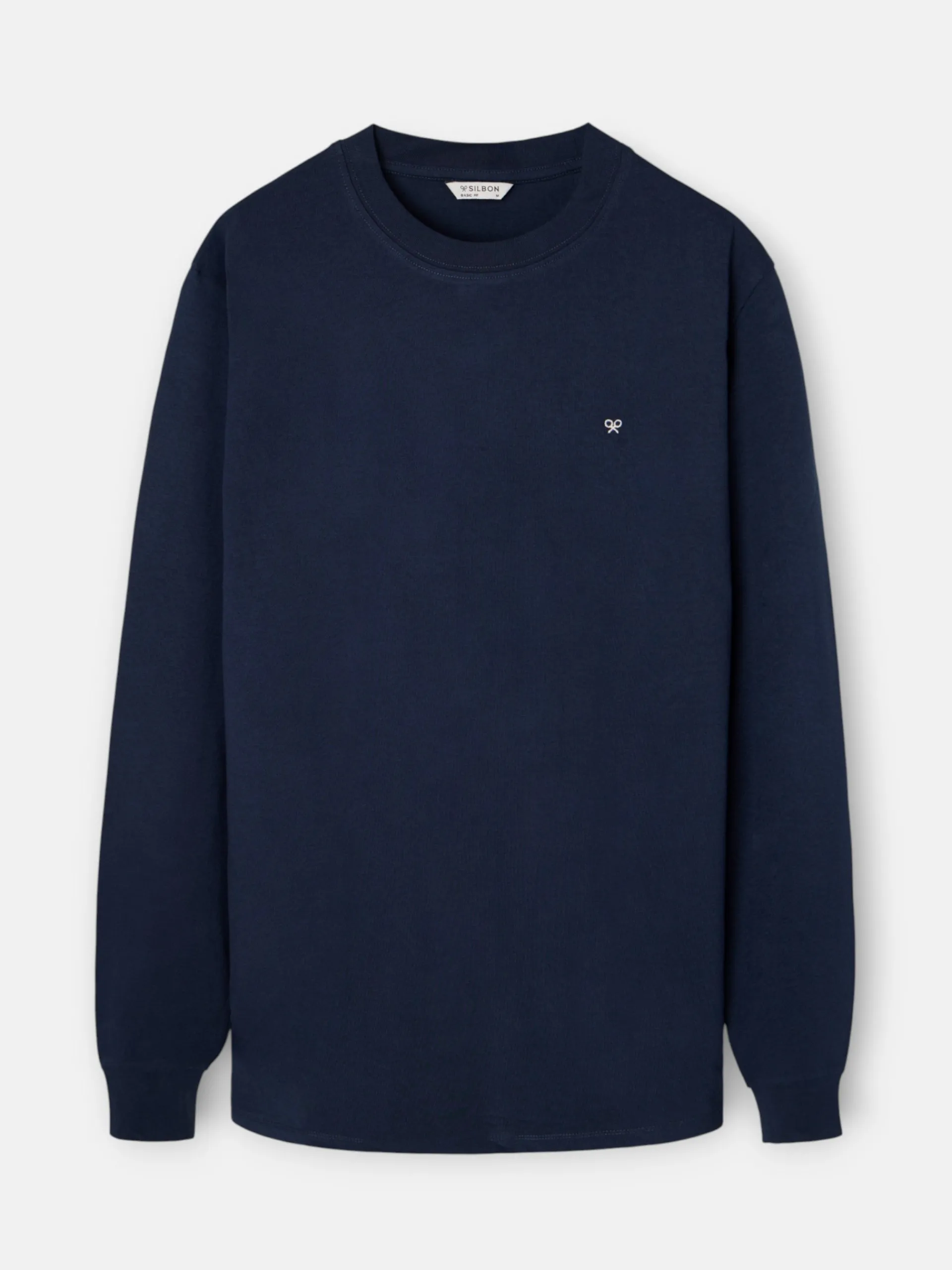 Silbon Smart Casual·Camisetas-Camiseta manga larga minilogo azul marino Azul marino