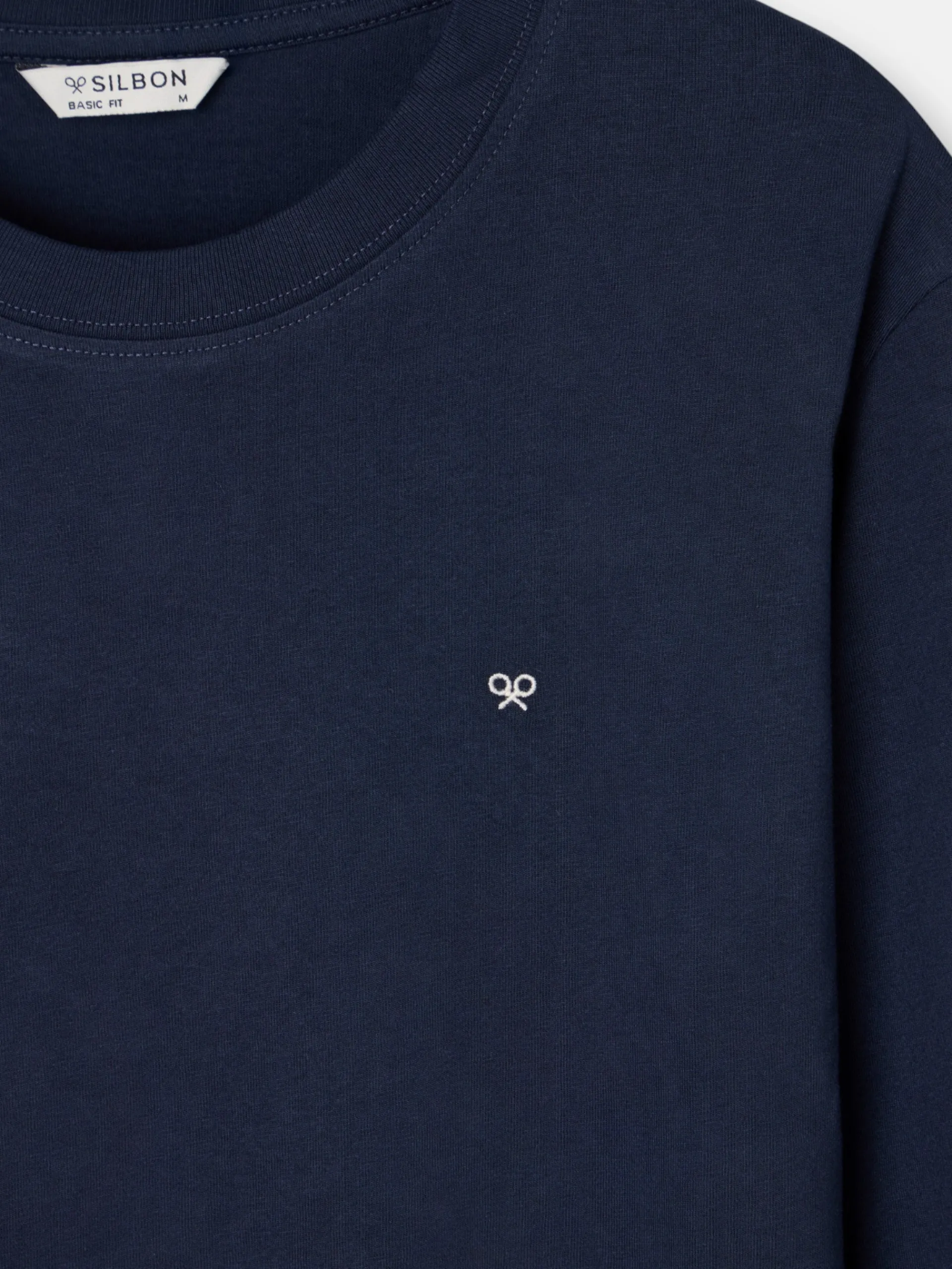 Silbon Smart Casual·Camisetas-Camiseta manga larga minilogo azul marino Azul marino