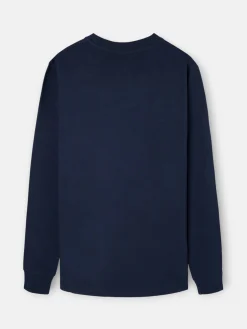 Silbon Smart Casual·Camisetas-Camiseta manga larga minilogo azul marino Azul marino