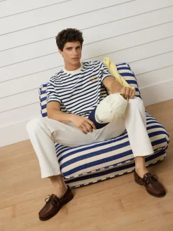 Silbon Smart Casual·Camisetas-Camiseta raya media azul marino Azul marino