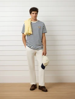 Silbon Smart Casual·Camisetas-Camiseta raya media azul marino Azul marino