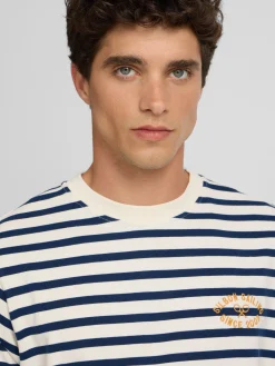 Silbon Smart Casual·Camisetas-Camiseta raya media azul marino Azul marino
