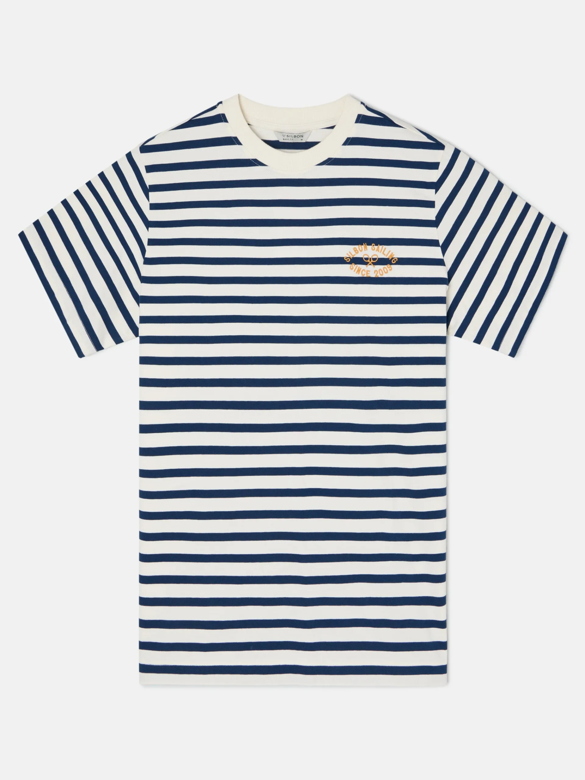 Silbon Smart Casual·Camisetas-Camiseta raya media azul marino Azul marino